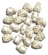 20 14x10mm White and Gold Glass Monkey Beads
